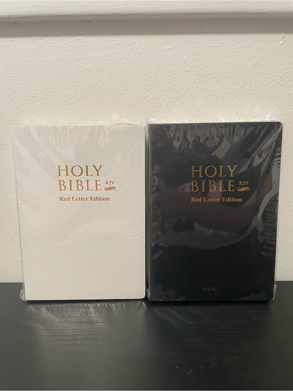 Holy Bible King James Version X2 NEW SEALED Red Letter White Black KJV Book Soft
